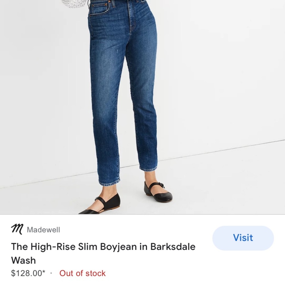 madewell jean high rise slim boy jeans